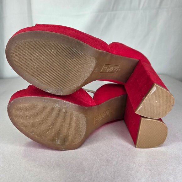 Wild Pair Women's Reemaa Round Toe Dress Sandals - Red - Picture 5 of 7